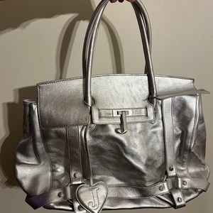 Juicy Couture 🍒 Y2K original P&G vintage silver metallic satchel bag purse